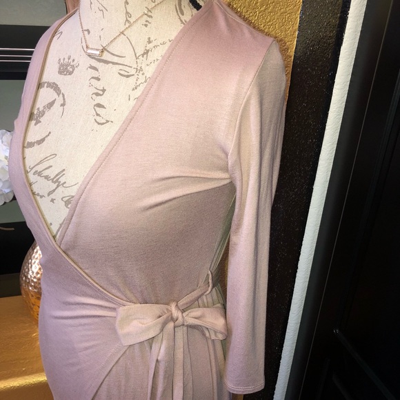 *Forver 21 blush form fitting wrap around dress* - Picture 2 of 4